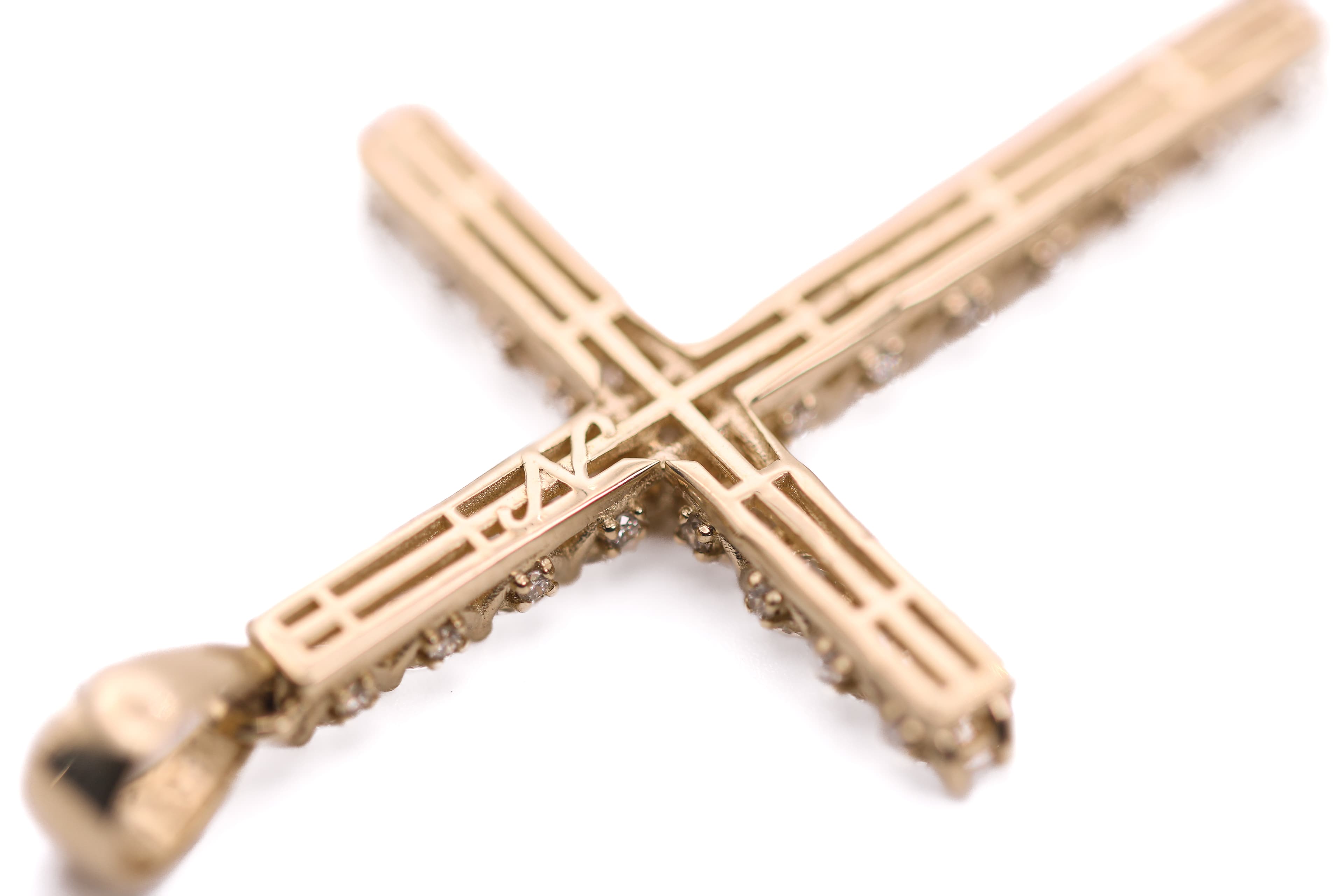 N Initial Diamond Cross Pendant thumbnail 3