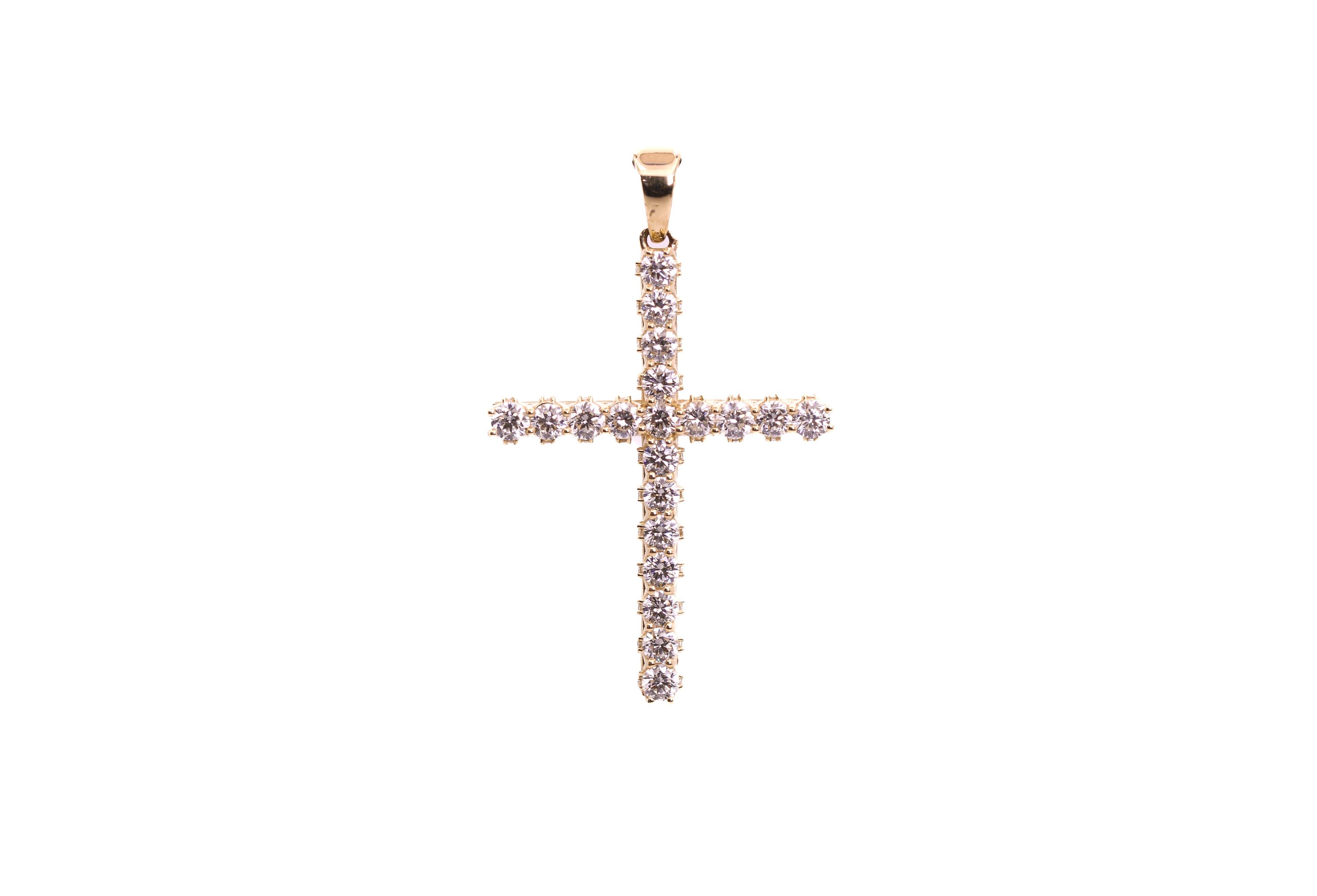 N Initial Diamond Cross Pendant - Image 1
